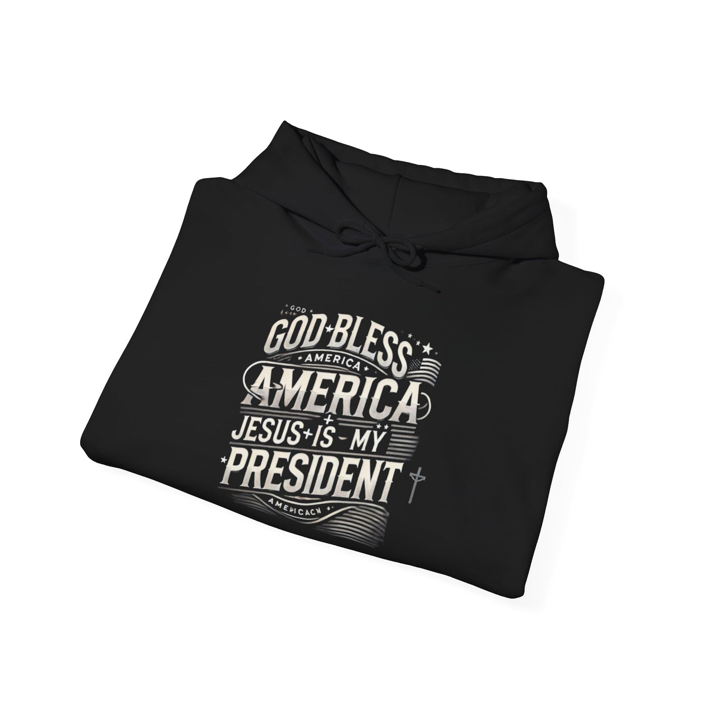 God Bless America Hoodie - Unisex Heavy Blend Sweatshirt with Christian Message