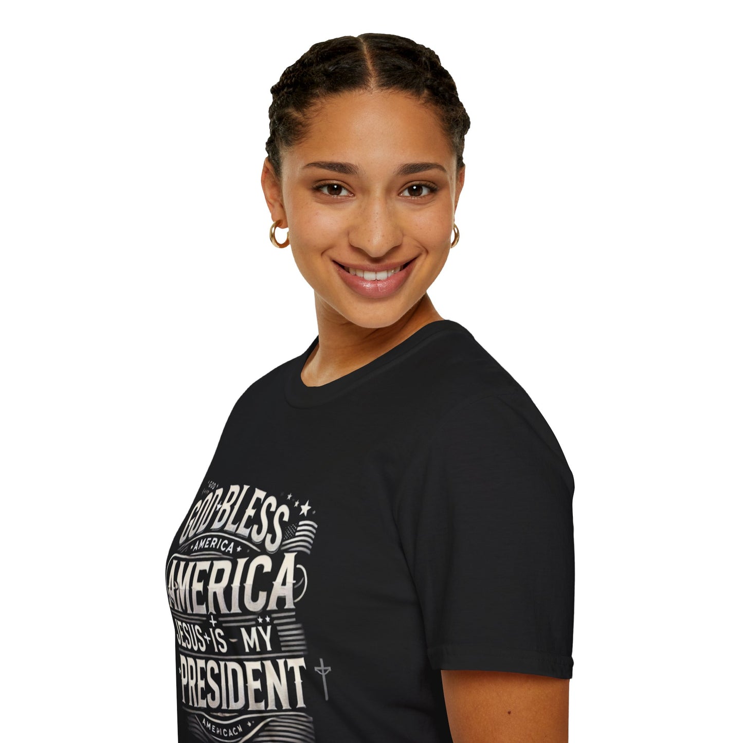 God Bless America Unisex Softstyle T-Shirt - Jesus is My President