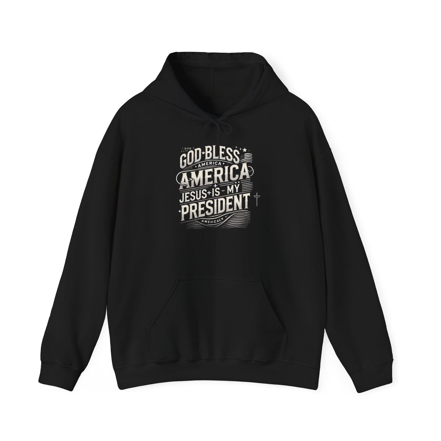 God Bless America Hoodie - Unisex Heavy Blend Sweatshirt with Christian Message